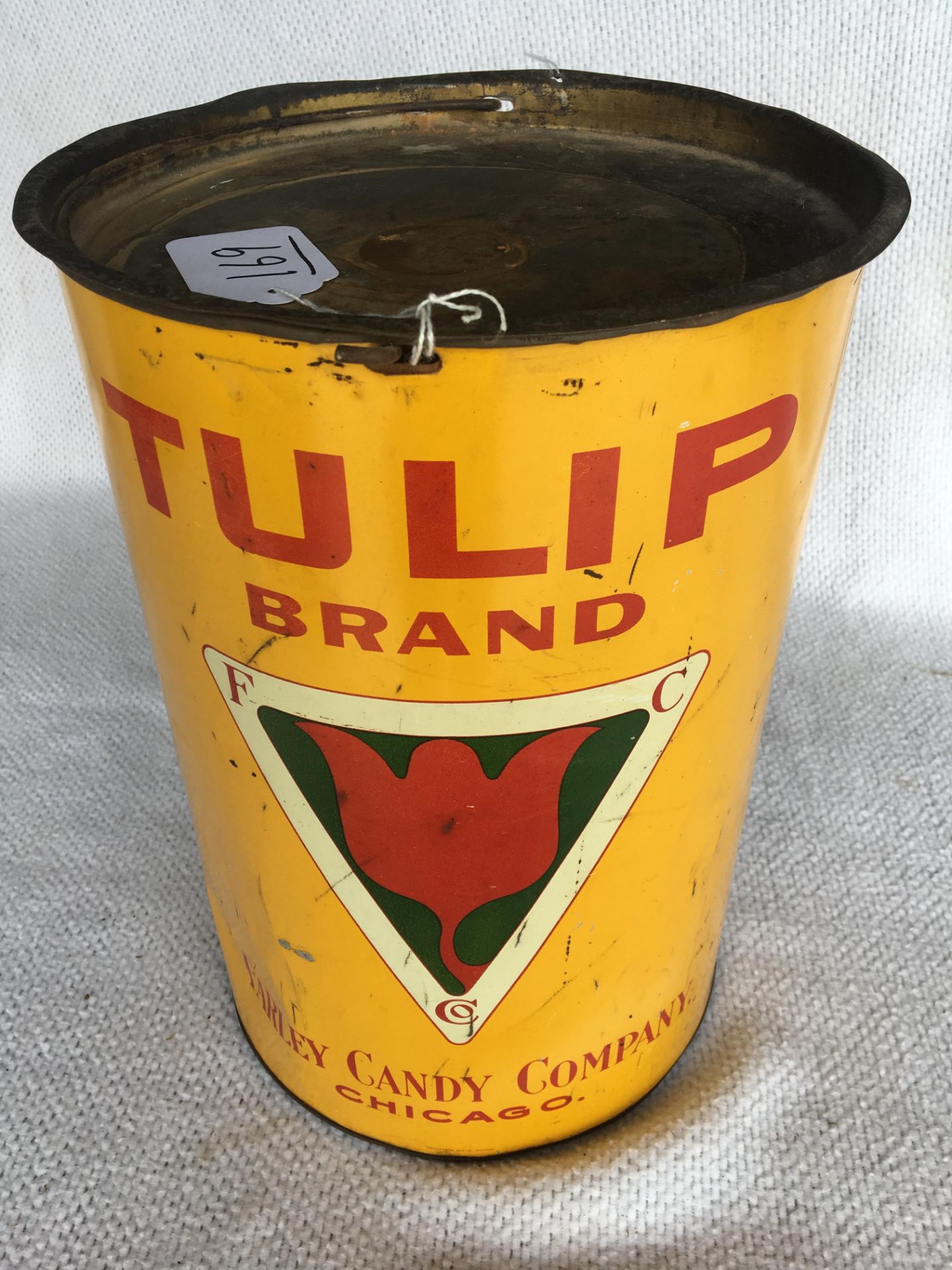 Tulip Brand tin, 15 1/4”, Farley Candy Company – Chicago, IL. - Image 2 of 2