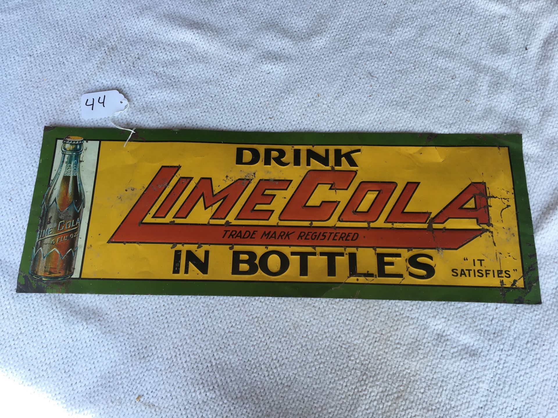 Lime Cola, 10” x 27 ½”, Metal Sign