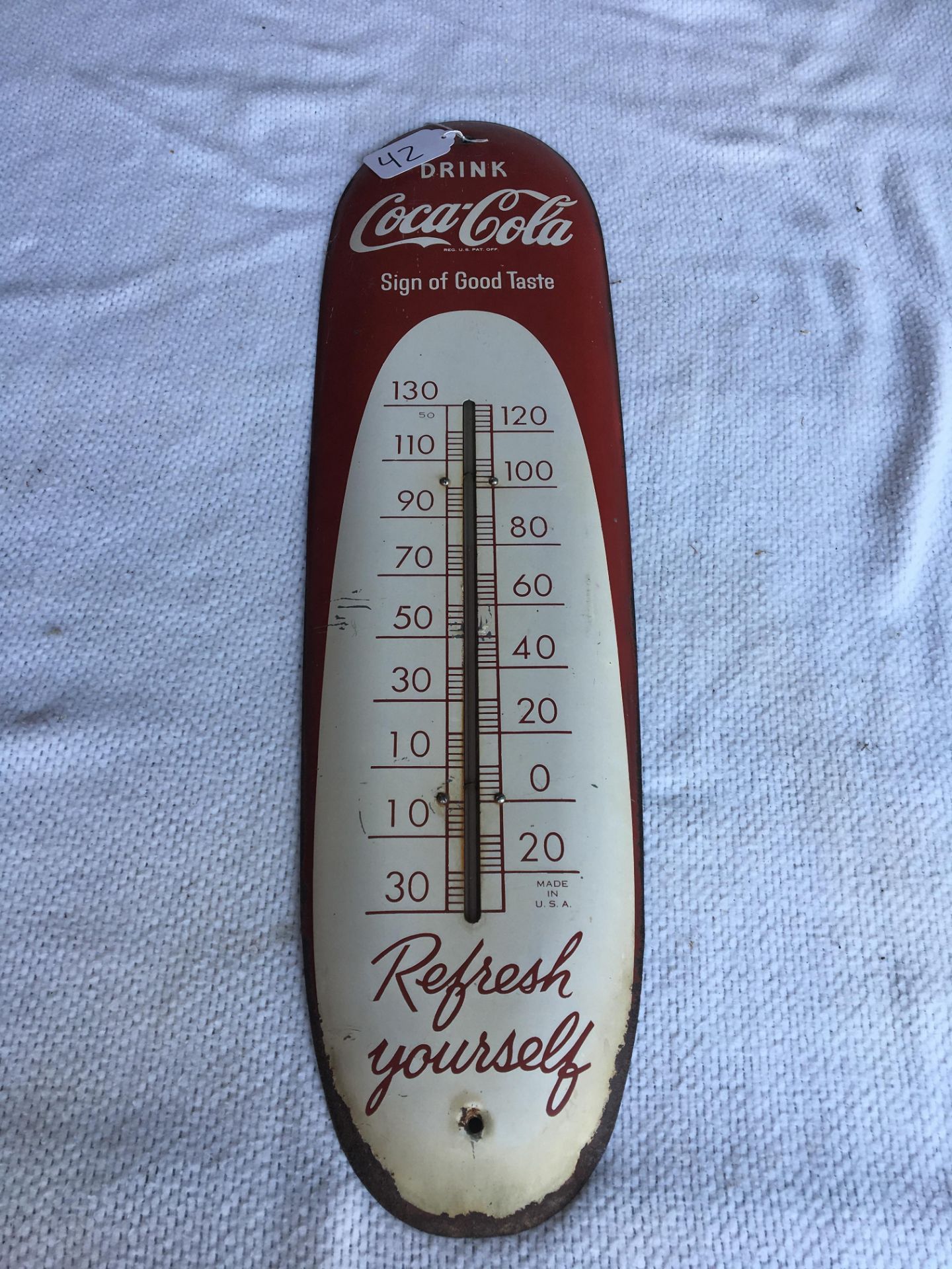 Coca-Cola, 8” x 30”, Thermometer