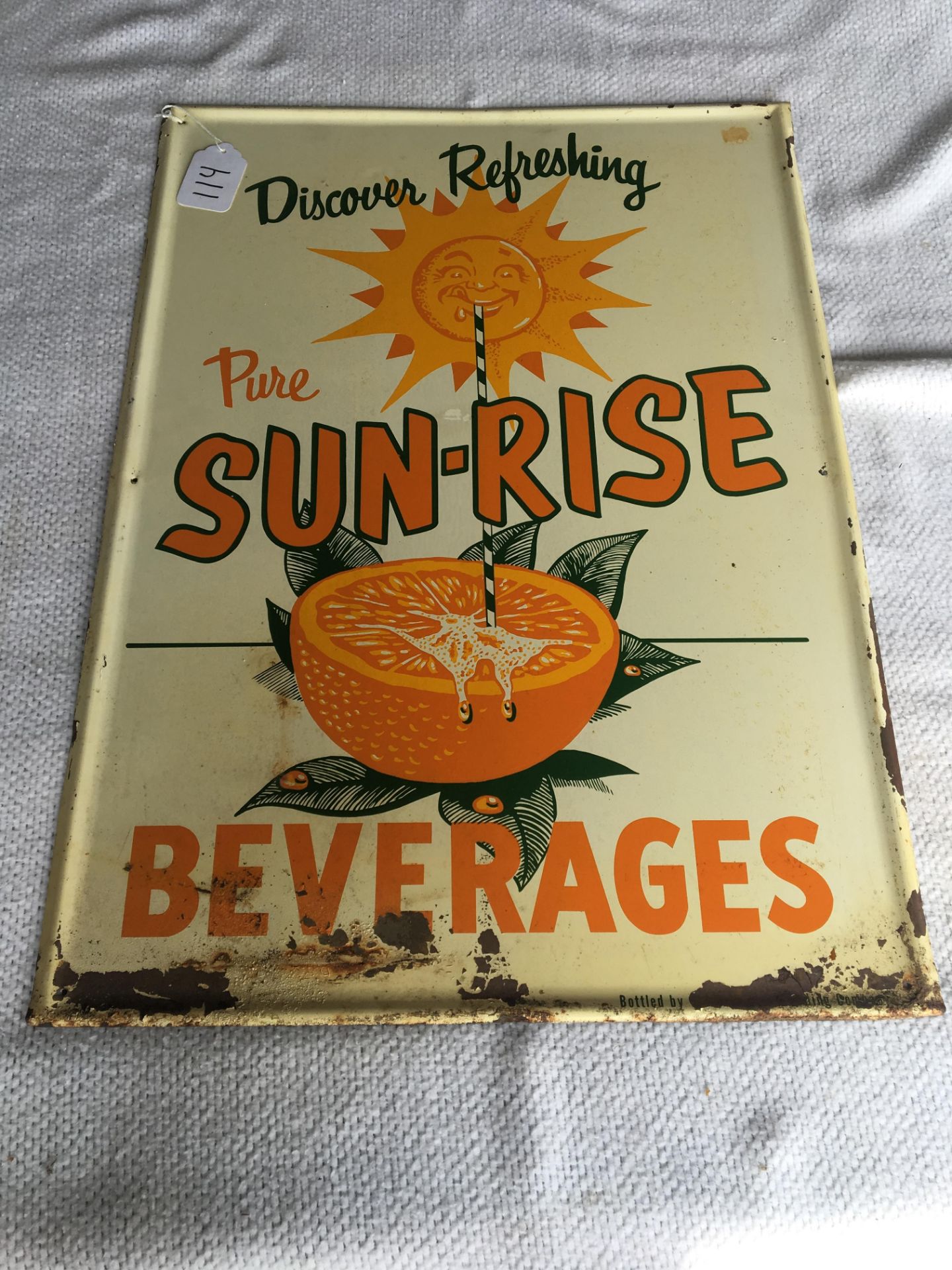 Sun-Rise metal sign, 20” x 27 ½”,