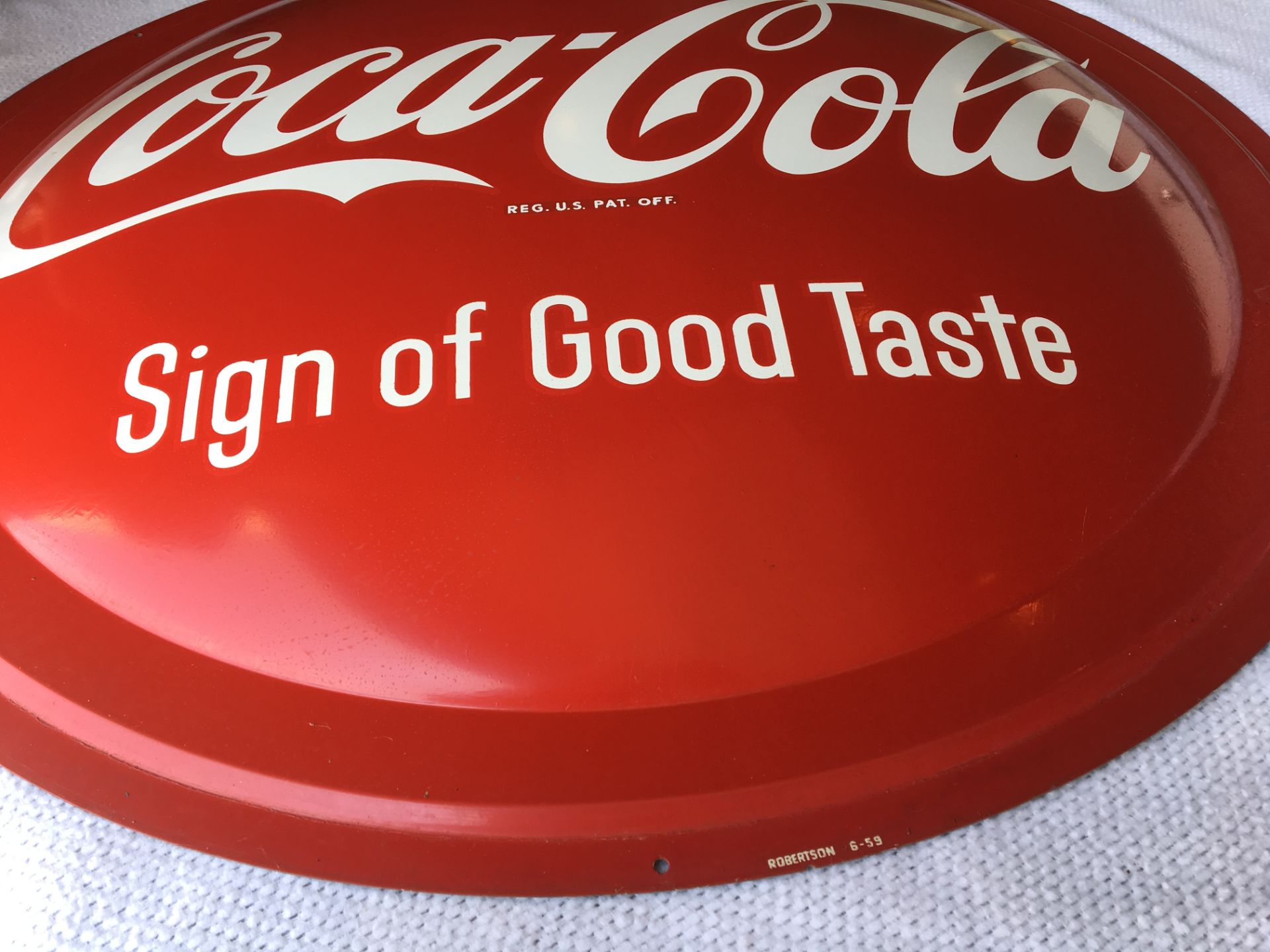 Coca Cola 36” Round Sign – Robertson (6-59) - Image 2 of 2