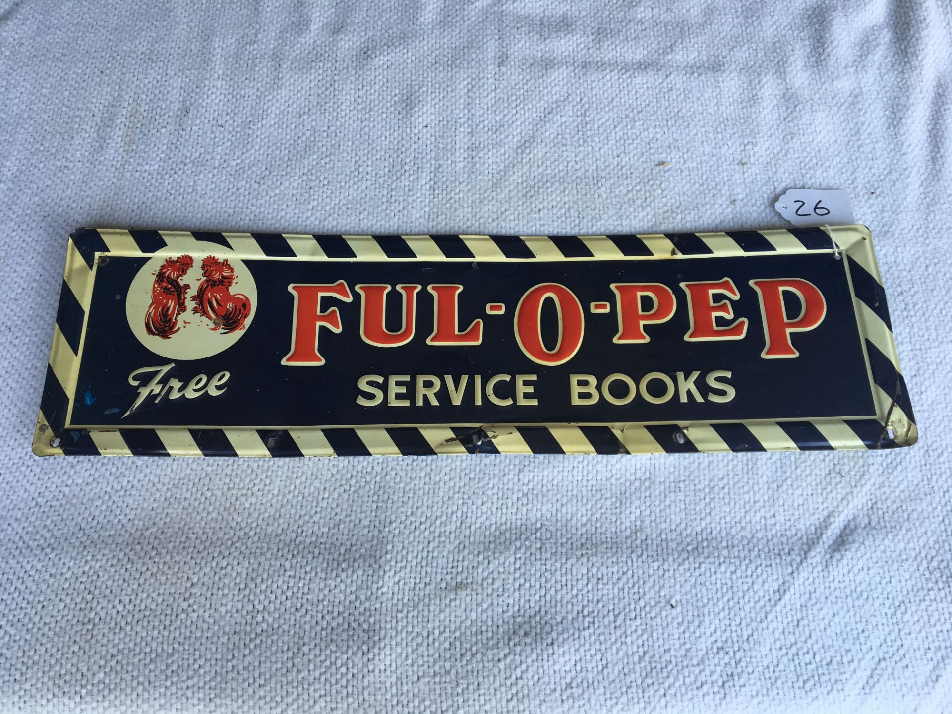 Ful-O-Pep Service Books, 8” x 27 ½”, Metal Sign