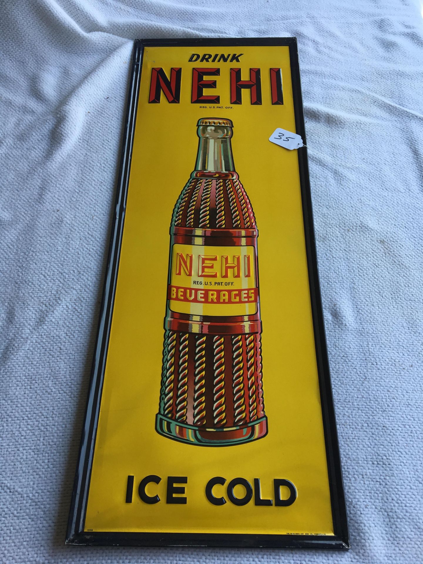 NEHI, 15” x 41 ½”, Metal Sign