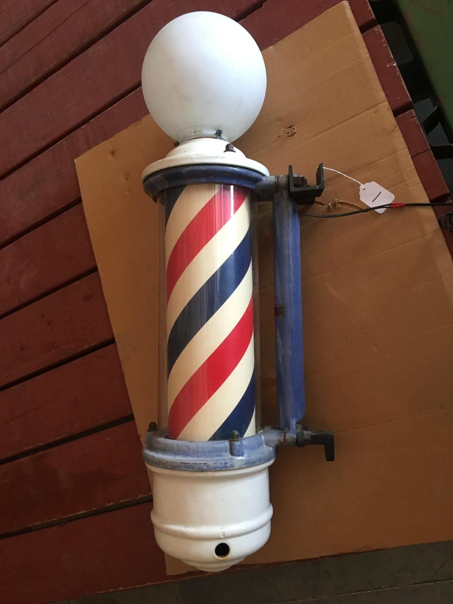 Theo Koch Vintage Porcelain, Lighted Barber Pole