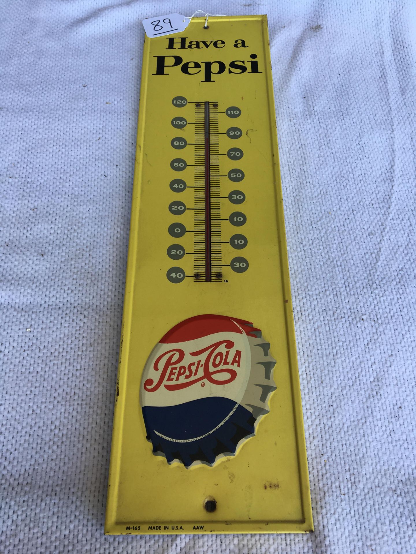 Pepsi Cola, 7” x 27”, Thermometer (M-165)