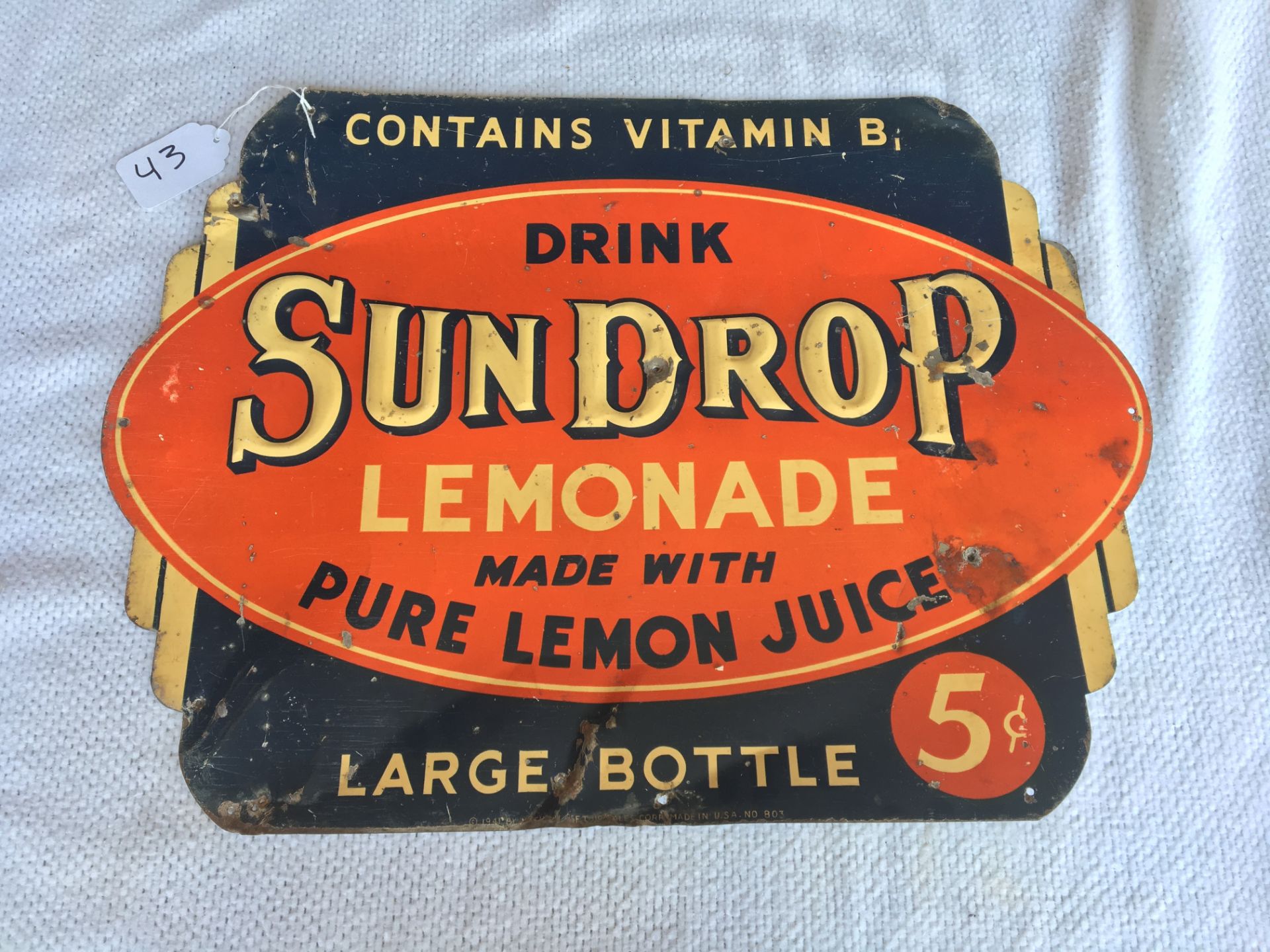 Sun Drop Lemonade, 23 ¼” x 17 ½”, Metal Sign (No. 803)