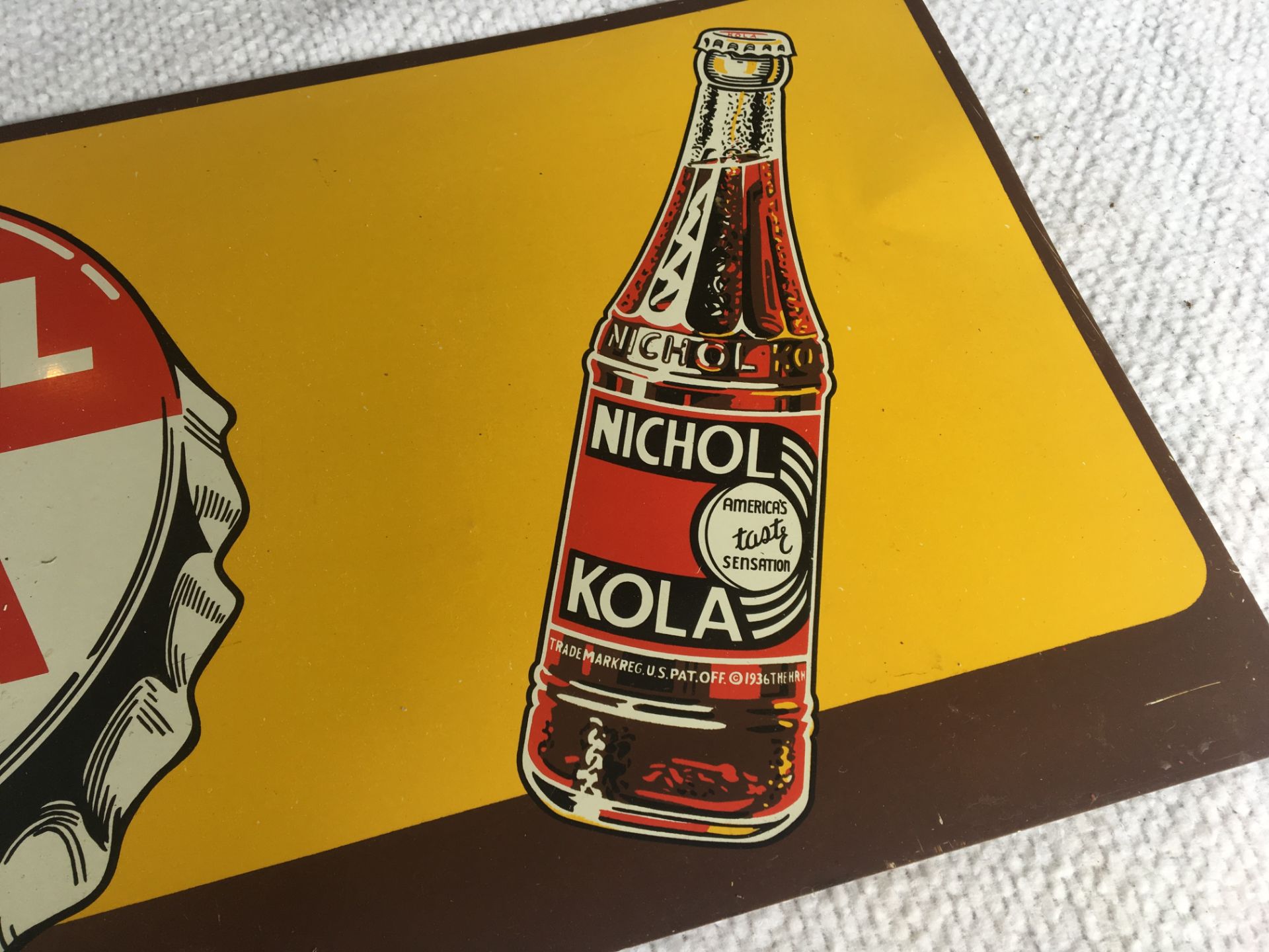 Nichol Kola sign, 11 ¾” x 29 ½” - Image 2 of 2