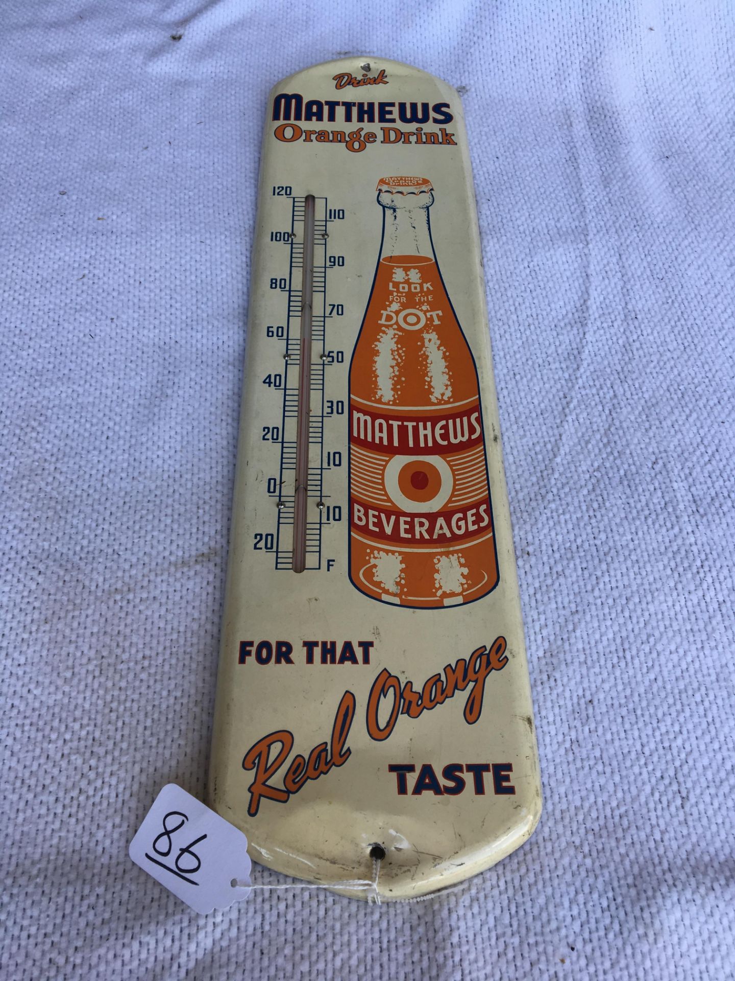 Mathews Orange Drink, 7” x 27 ½”, Thermometer