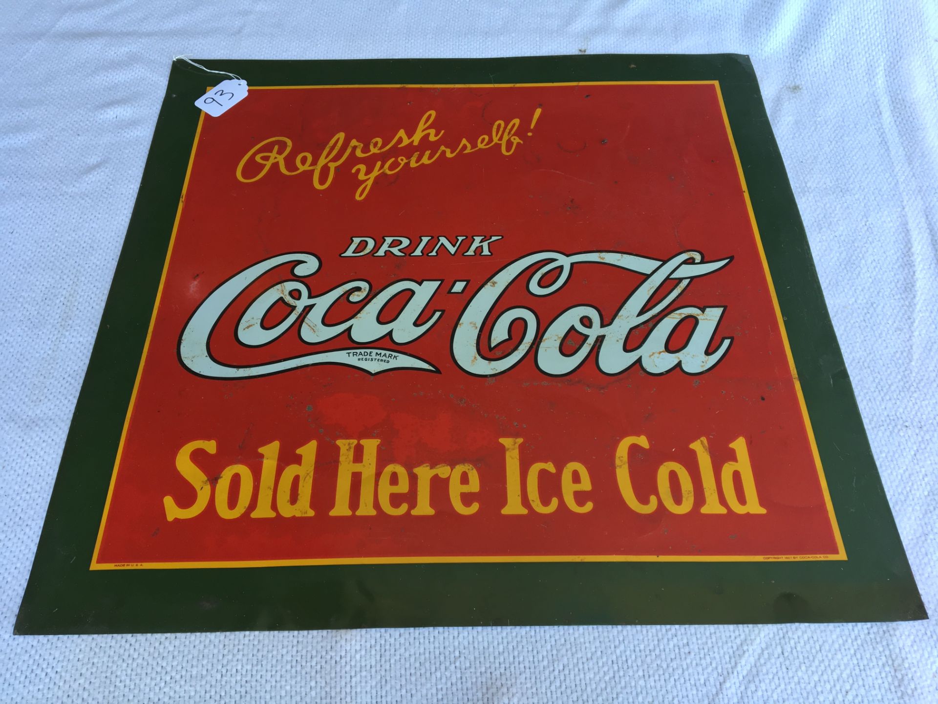 Coca-Cola, 29 ½” x 29”, Metal Sign