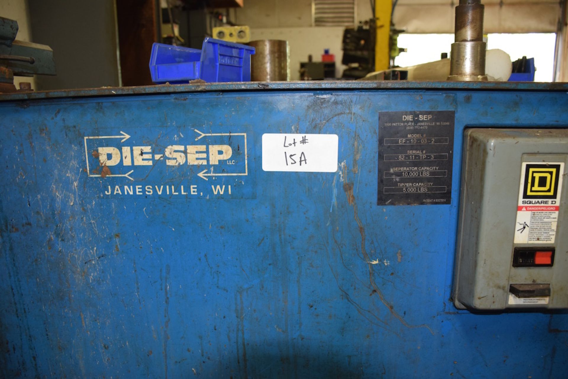 Die-Sep EF-10-03-2 Die Separator, 10,000 lb. Separator Capacity, 5,000 Tipper Capacity - Image 4 of 7