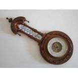 Biedermeier mahoniehouten antieke barometer Antique Biedermeier barometer