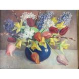 Ewoud DE KAT (1904-1974) Bloemstilleven 32,5 x 41 links onder gesigneerd en gedateerd 33