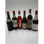 6 flessen wijn incl. Chinon 1964 1979 Domaine de Lauglan 1976 Martinez etc