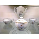 Grote porselein servies Porcelaine de Limoges met korenaar decor