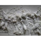 Decoratief Basrelief met putti's , ingelijst, 31x40cm