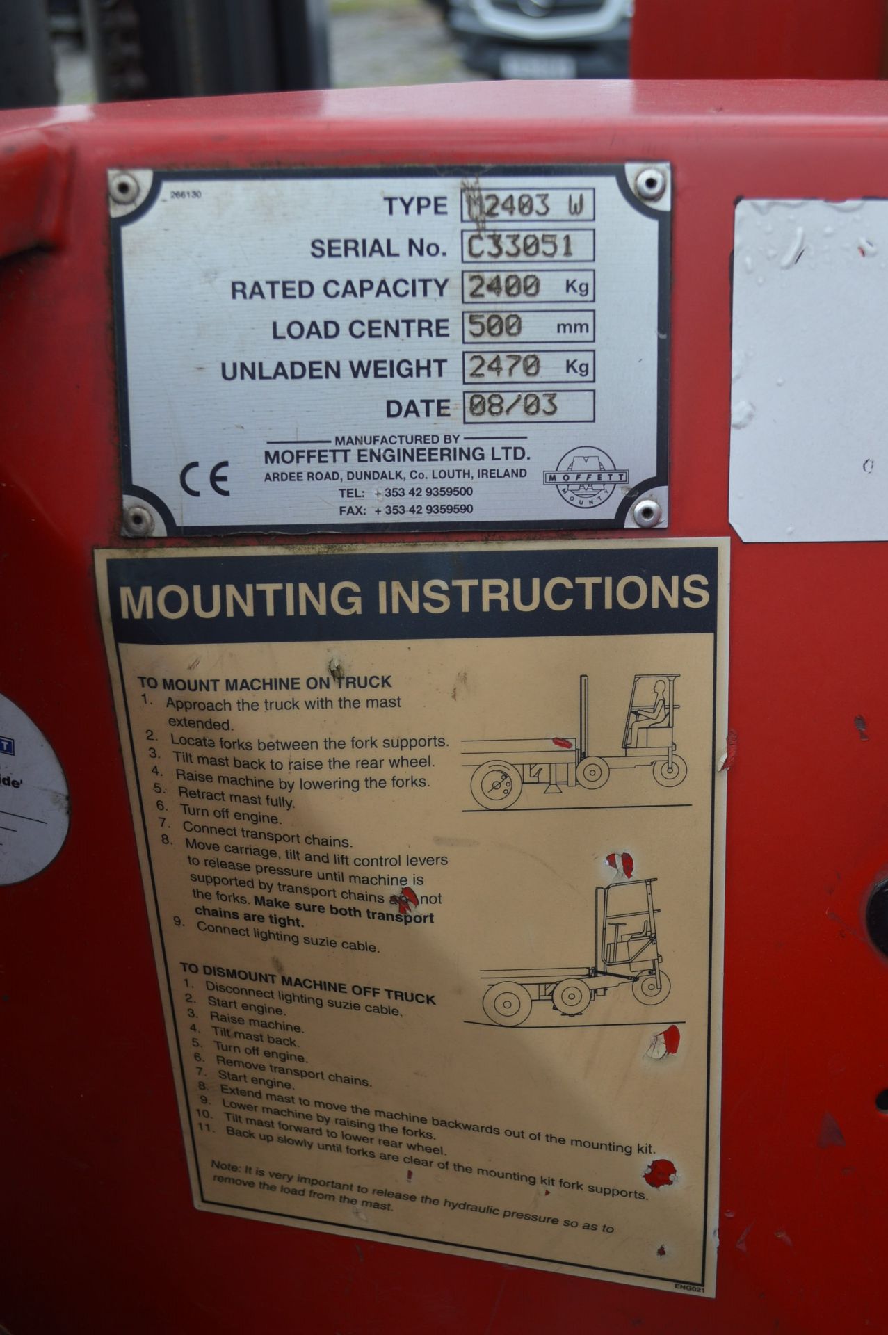 2003/53 REG MOFFETT MOUNTY RED DIESEL FORKLIFT WITH SIDE SHIFT, IN GOOD WORKING ORDER *PLUS VAT* - Image 9 of 14