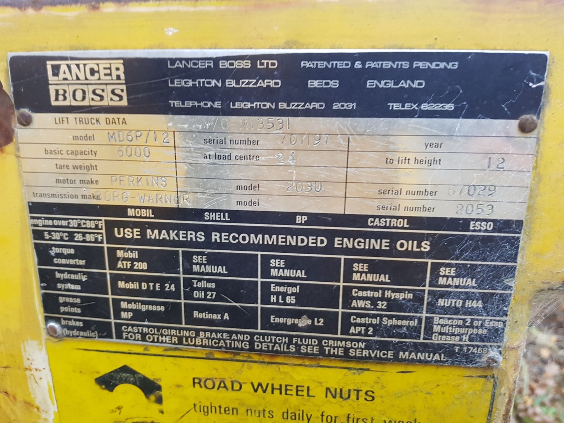 YEAR UNKNOWN LANCER BOSS MD6P/12 2.7 TONNE FORKLIFT *NO VAT* - Image 4 of 5