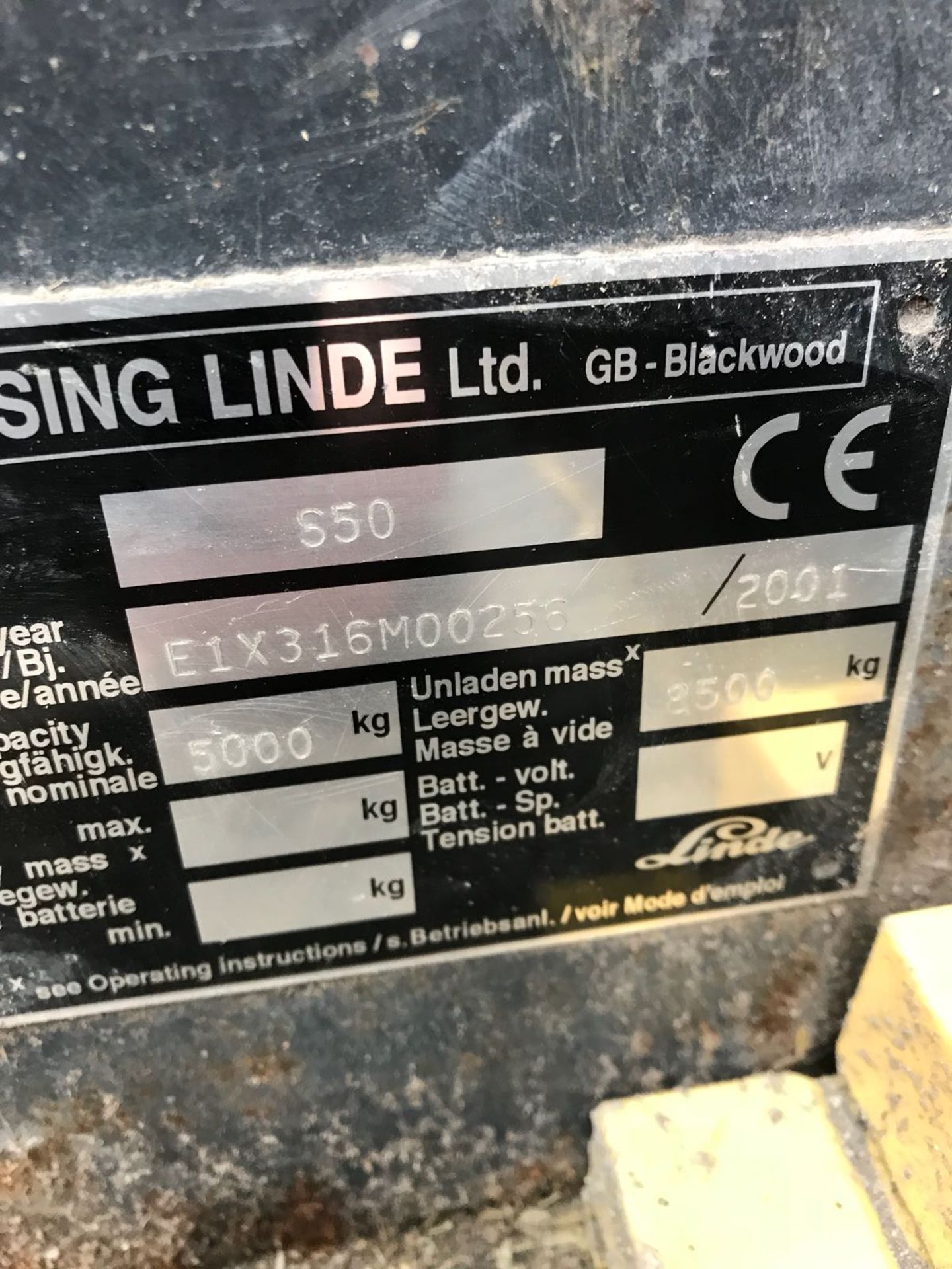 2001 LANSING LINDE S50 SIDE LOADER FORKLIFT *PLUS VAT* - Image 5 of 6