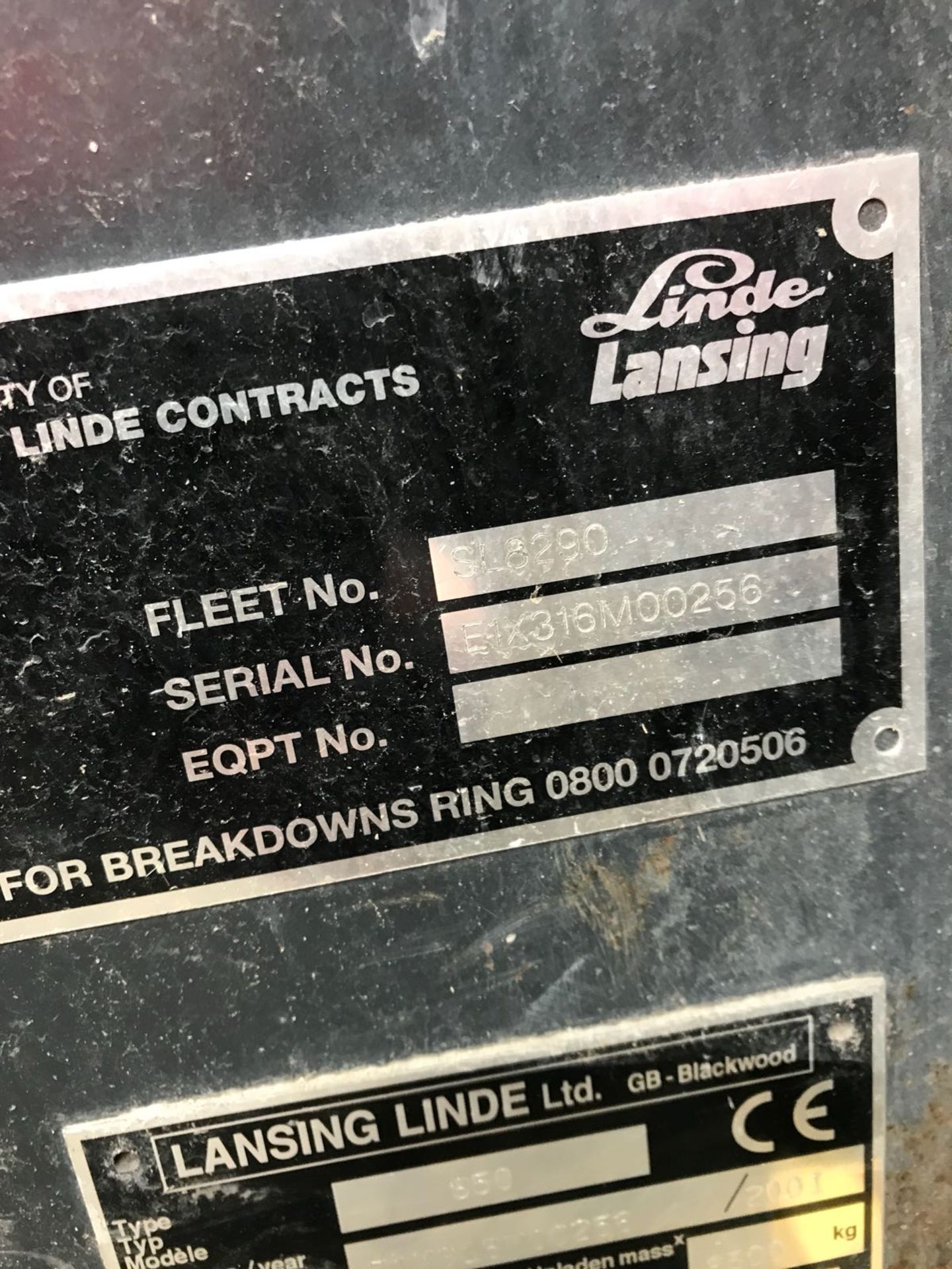 2001 LANSING LINDE S50 SIDE LOADER FORKLIFT *PLUS VAT* - Image 6 of 6