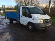 2008/58 REG FORD TRANSIT 100 T350L RWD WHITE DIESEL DROPSIDE LORRY, SHOWING 1 FORMER KEEPER *NO VAT*