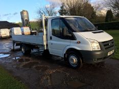 2010/60 REG FORD TRANSIT 115 T350L RWD WHITE DIESEL DROPSIDE WITH TAIL LIFT *NO VAT*