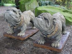 PAIR OF BULLDOGS   DIMENSIONS: Length: 65 cm Width: 33 cm Height: 40 cm   COLLECTION / VIEWING