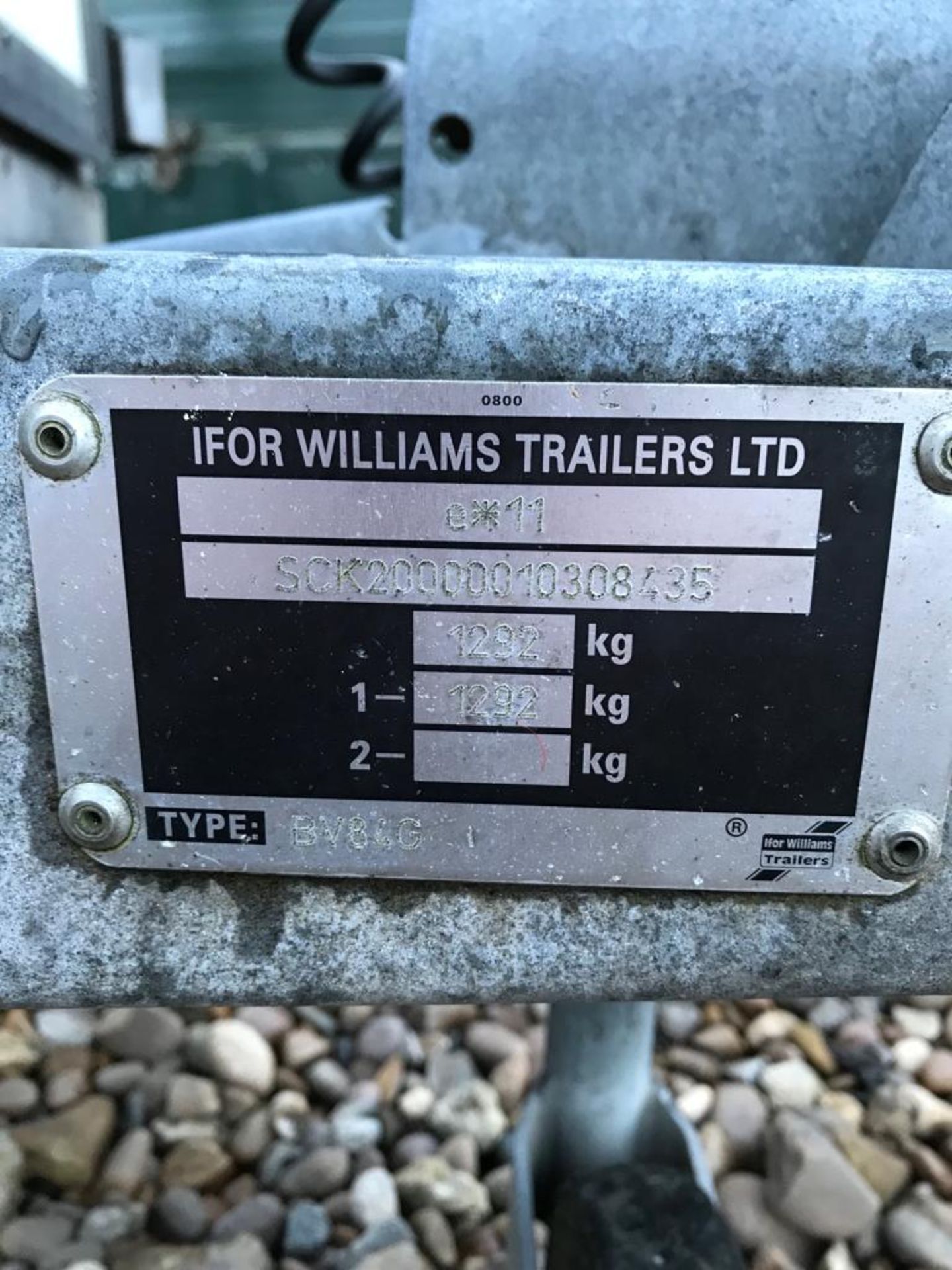 SINGLE AXLE IFOR WILLIAMS 1.3 TONNE BOX TRAILER, WITH SPARE WHEEL *NO VAT* - Image 7 of 7