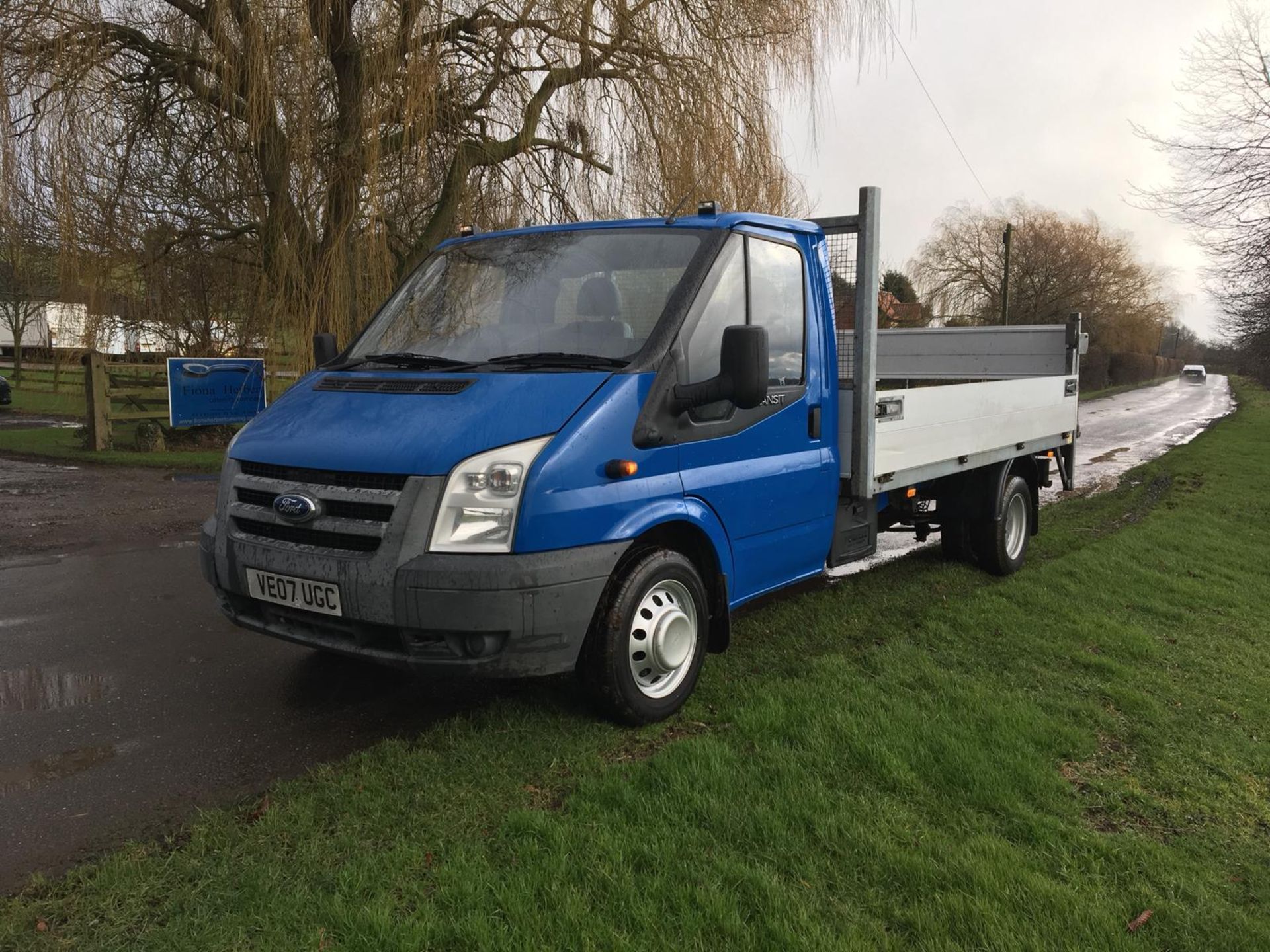 2007/07 REG FORD TRANSIT 115 T350L RWD DIESEL BLUE DROPSIDE LORRY WITH TAIL LIFT *NO VAT* - Image 3 of 12