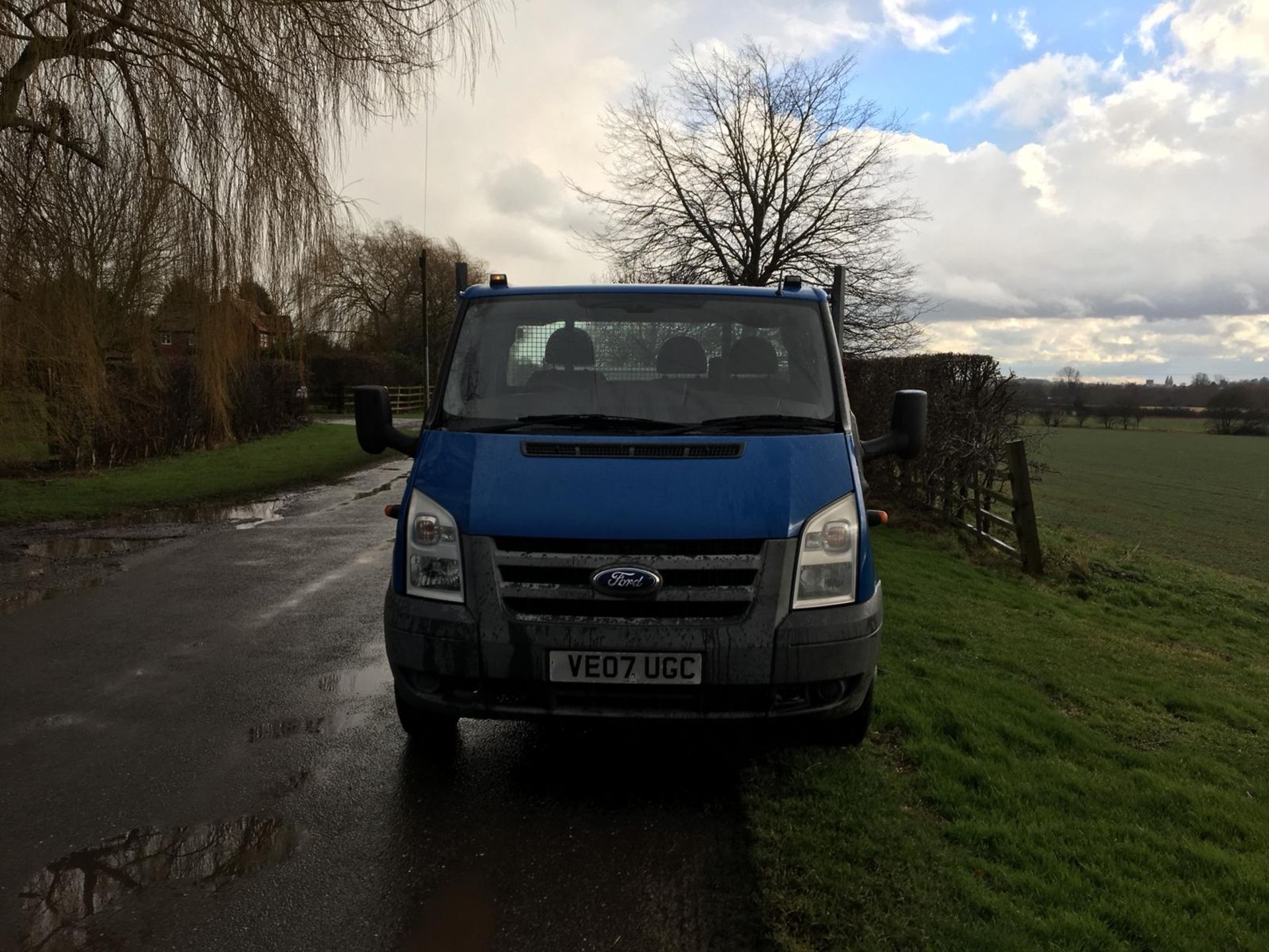 2007/07 REG FORD TRANSIT 115 T350L RWD DIESEL BLUE DROPSIDE LORRY WITH TAIL LIFT *NO VAT* - Image 2 of 12