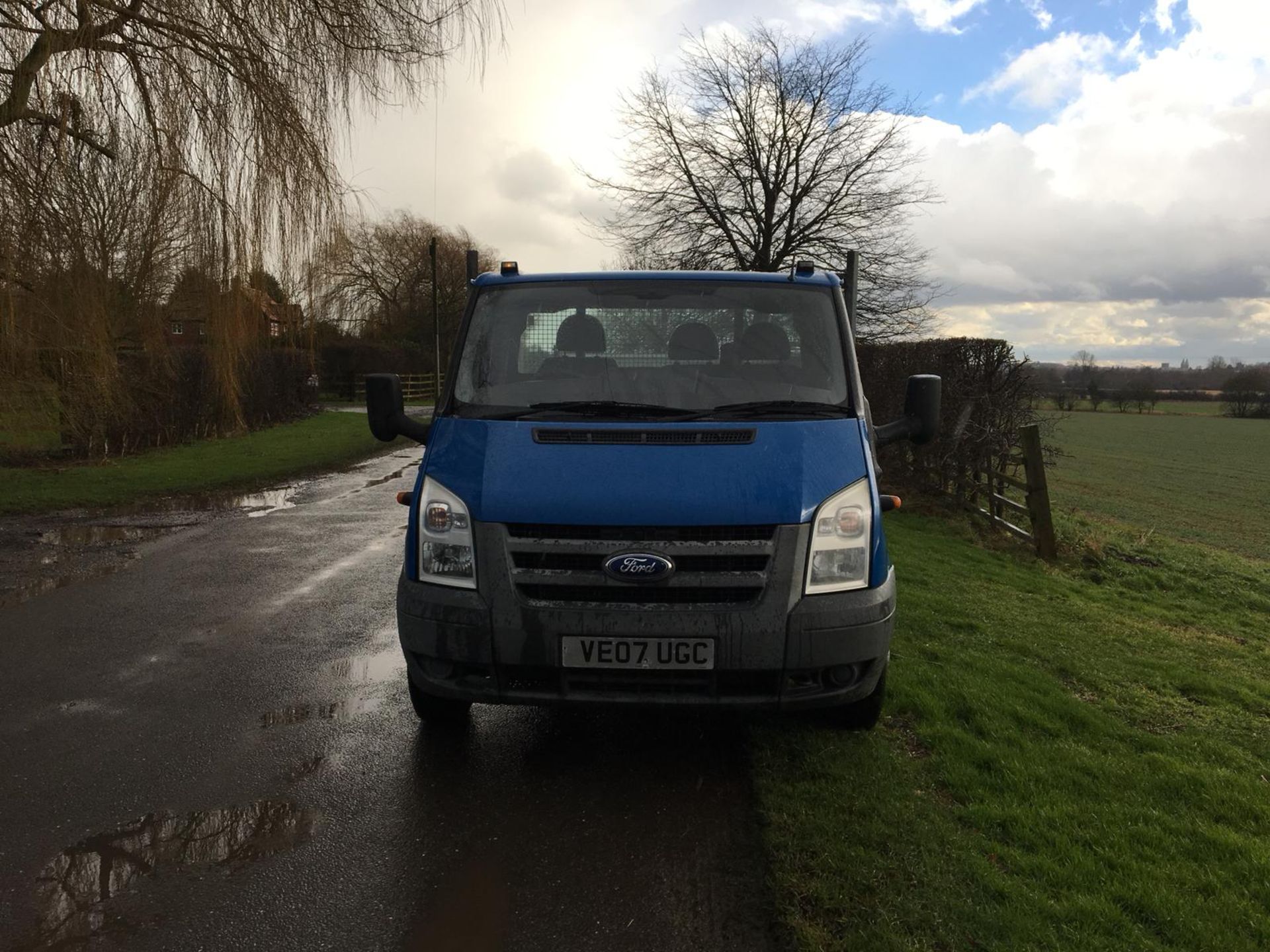 2007/07 REG FORD TRANSIT 115 T350L RWD DIESEL BLUE DROPSIDE LORRY WITH TAIL LIFT *NO VAT* - Image 11 of 12