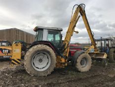 MASSEY FERGUSON 3085 DYNASHIFT AUTOTRONIC TRACTOR WITH DITCHER AND HEDGE CUTTER ATTACHMENT