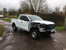 2016/65 REG FORD RANGER XL 4X4 DCB TDCI WHITE DIESEL PICK-UP, SHOWING 0 FORMER KEEPERS *NO VAT*