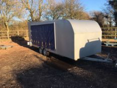 TWIN AXLE BEAVERTAIL CAR TRAILER WITH GALVANISED CHASSIS AND JOCKEY DOOR *NO VAT*