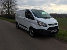 2015/65 REG FORD TRANSIT CUSTOM 290 ECO-TECH 2.2 DIESEL WHITE PANEL VAN, SHOWING 0 FORMER KEEPERS