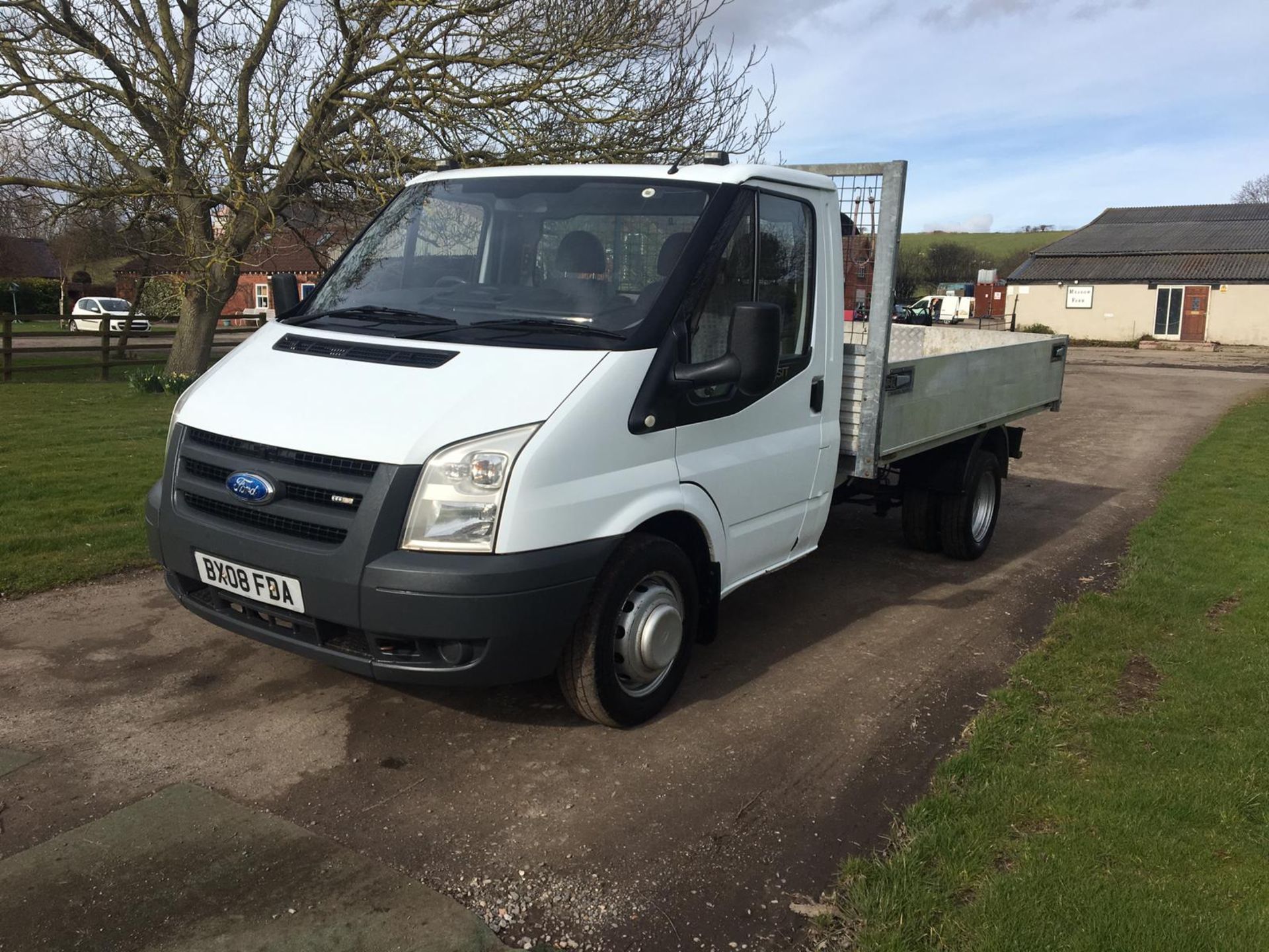 2008/08 REG FORD TRANSIT 100 T350M RWD WHITE DIESEL DROPSIDE, SHOWING 0 FORMER KEEPERS *NO VAT* - Image 3 of 17
