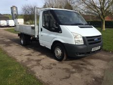 2008/08 REG FORD TRANSIT 100 T350M RWD WHITE DIESEL DROPSIDE, SHOWING 0 FORMER KEEPERS *NO VAT*