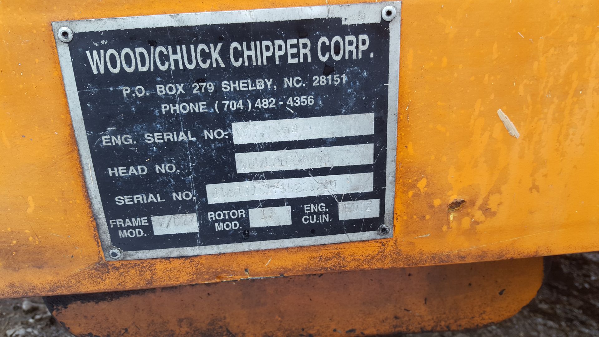 WOODCHUCK W/C 17 TOWABLE SINGLE AXLE WOOD CHIPPER, SHOWING 14 HOURS (UNVERIFIED) *PLUS VAT* - Image 6 of 6