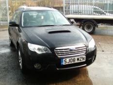 2008/08 REG SUBARU OUTBACK RE BOXER 2.0 TURBO DIESEL BLACK ESTATE, SHOWING 2 FORMER KEEPERS *NO VAT*