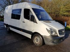 2015/15 REG MERCEDES-BENZ SPRINTER 313 CDI WHITE DIESEL 9 SEATER PANEL VAN, SHOWING 0 FORMER KEEPERS