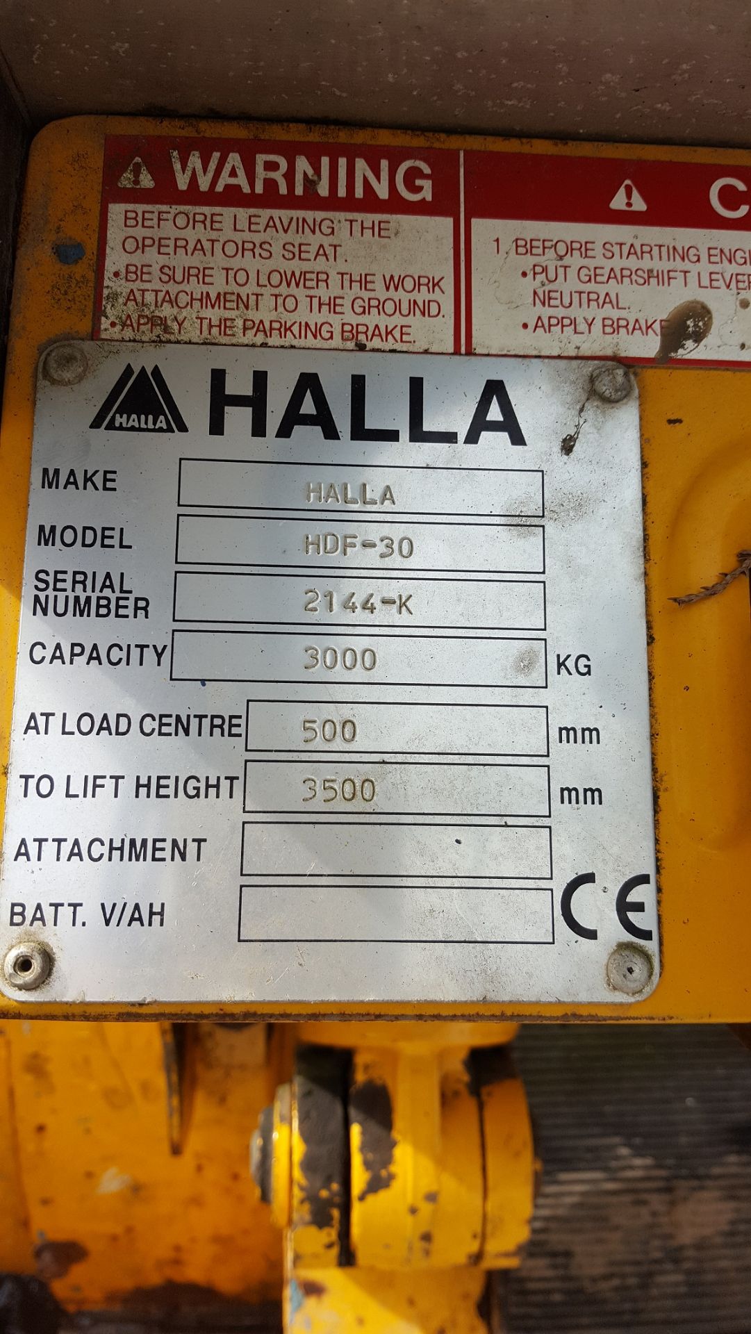 HALLA HDF-30 3 TONNE FORKLIFT CONTAINER SPEC *PLUS VAT* - Bild 7 aus 7
