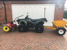 KAWASAKI KVF360 QUAD C/W LOGIC POWERED BRUSH & REAR GRITTER, ONLY 378 MILES GENUINE *PLUS VAT*