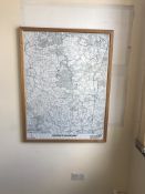 ROOM 14 3 DESKS FRAMED MAP DERBYSHIRE