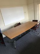 ROOM 41 - BOARD ROOM TABLE, 6 CHAIRS, CARPET TILES BLINDS,