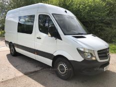 2015/15 REG MERCEDES-BENZ SPRINTER 313 CDI WHITE DIESEL 9 SEATER PANEL VAN, SHOWING 0 FORMER KEEPERS