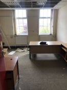 Room 40 - 3 desks , 4 drawer cabinet, carpet, radiators, blinds