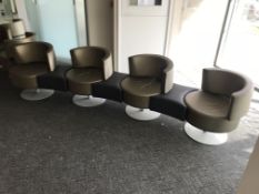 CONTEMPORARY RECEPTION SWIVEL CHAIRS - 8 CHAIRS IN TOTAL PER PICS -IN 2 BANKS OF 4