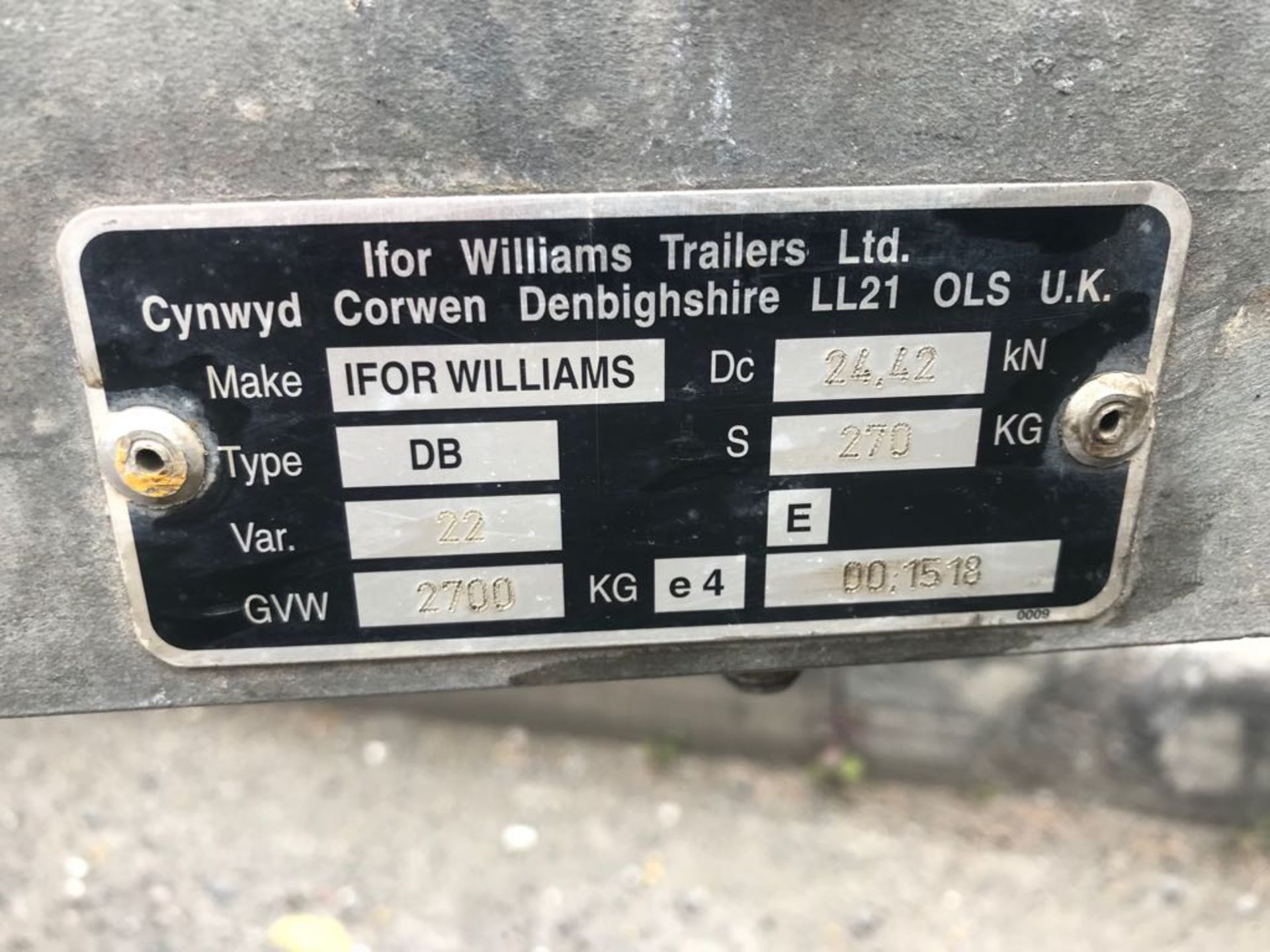 TWIN AXLE IFOR WILLIAMS DB TIPPING TRAILER 2700KG *PLUS VAT* - Bild 7 aus 8