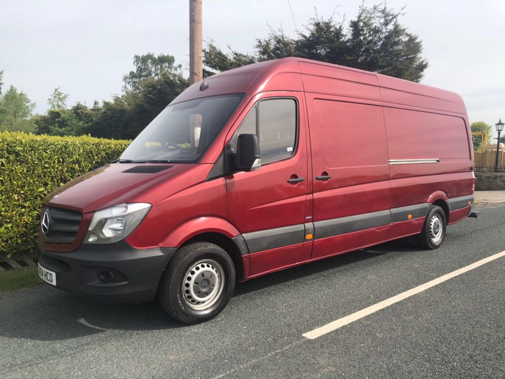 2014/14 REG MERCEDES SPRINTER 316 CDI LWB HIGH ROOF 160BHP RED DIESEL PANEL VAN - NEW SHAPE