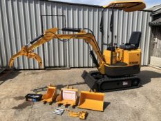 MINI EXCAVATOR MICRO RHINOCEROS XN08, BRAND NEW STOCK YEAR 2018, 3 BUCKETS & GRAPPLE, CE MARKED