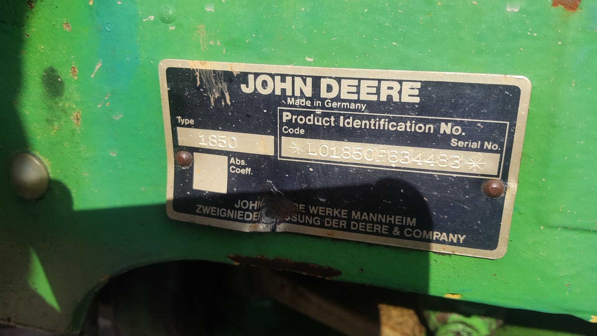 1988 JOHN DEERE 1850 DIESEL LOADING TRACTOR, STARTS, RUNS AND LIFTS *PLUS VAT* - Image 12 of 12